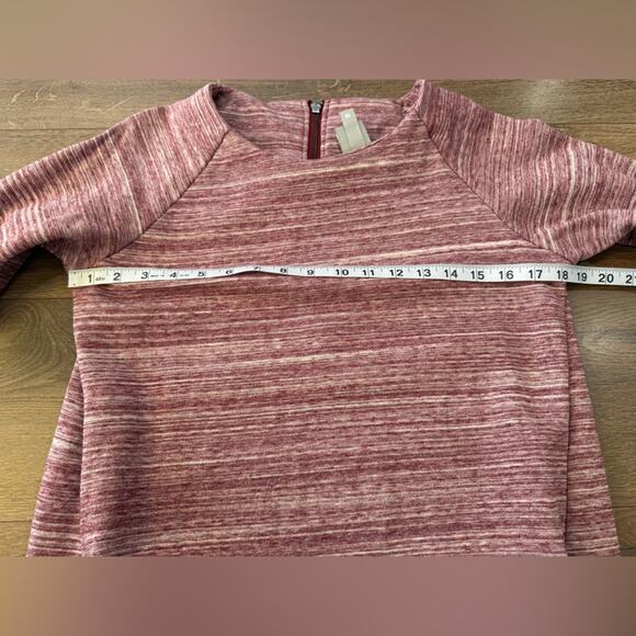 Bench Long Sleeve Sweatshirt Mini Dress Space Dye Maroon Size Small - Picture 9 of 10